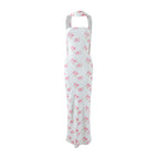 Floral Strapless Backless Bodycon Maxi Dress
