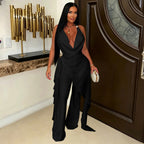 Women's Halter Top And Wide-Leg Pants Set