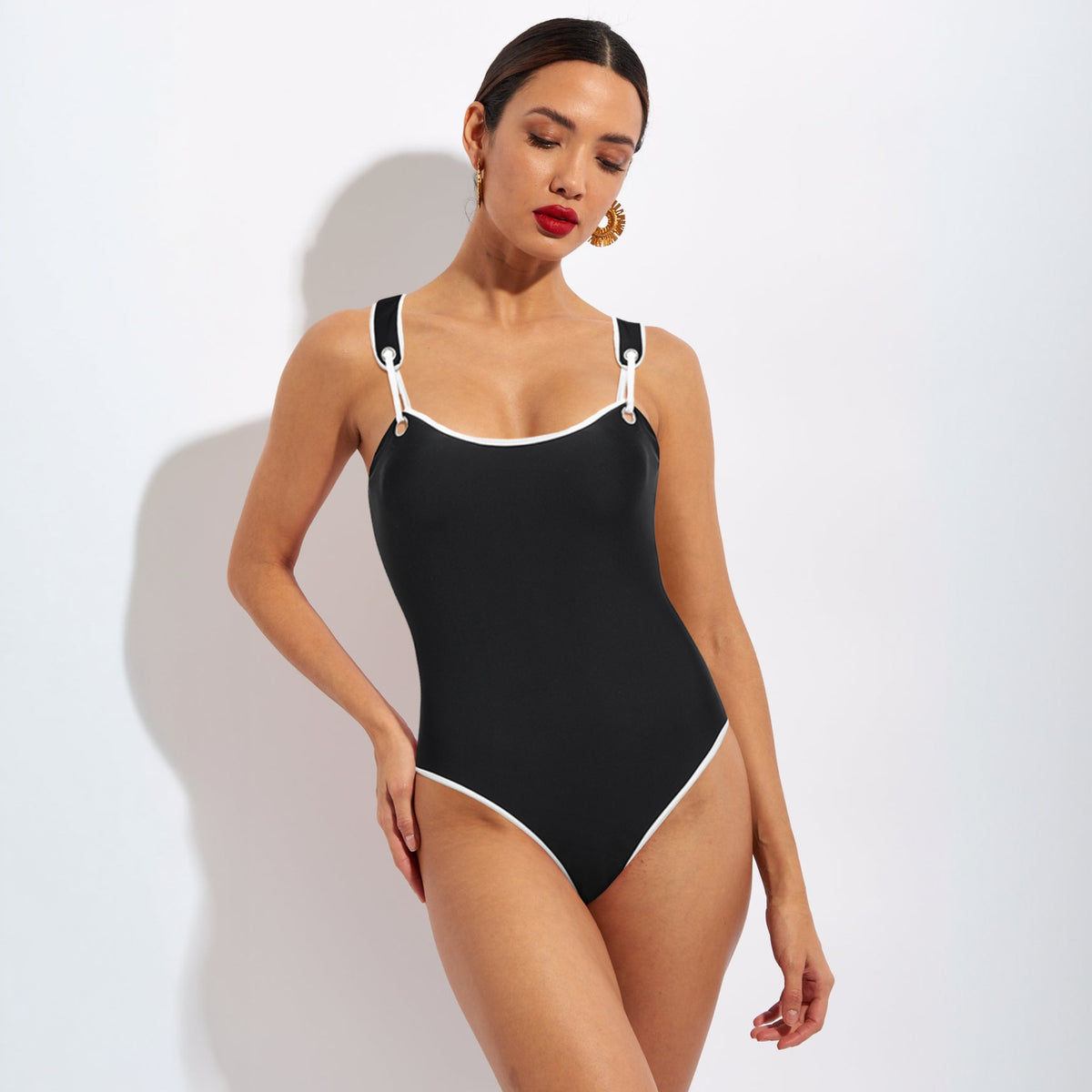 Women's Swimsuit Black One-Piece Swimsuit