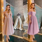 Wedding Party Formal Cocktail Sequin Princess Mid-Length Dress Party Formal