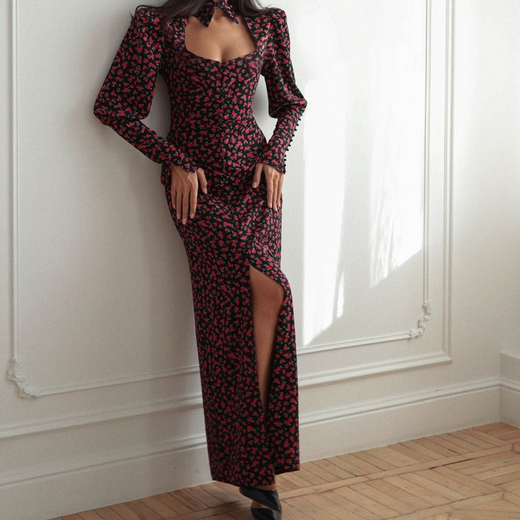 Women's Floral Long Sleeve Dress