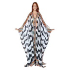 Popular V-Neck Casual Printed Jacket Sheer Chiffon Shirt Top
