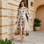 Women's Ruffle-Trim Floral Collared Maxi Dress