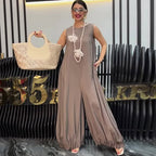 Pleated Wide-Leg Jumpsuit
