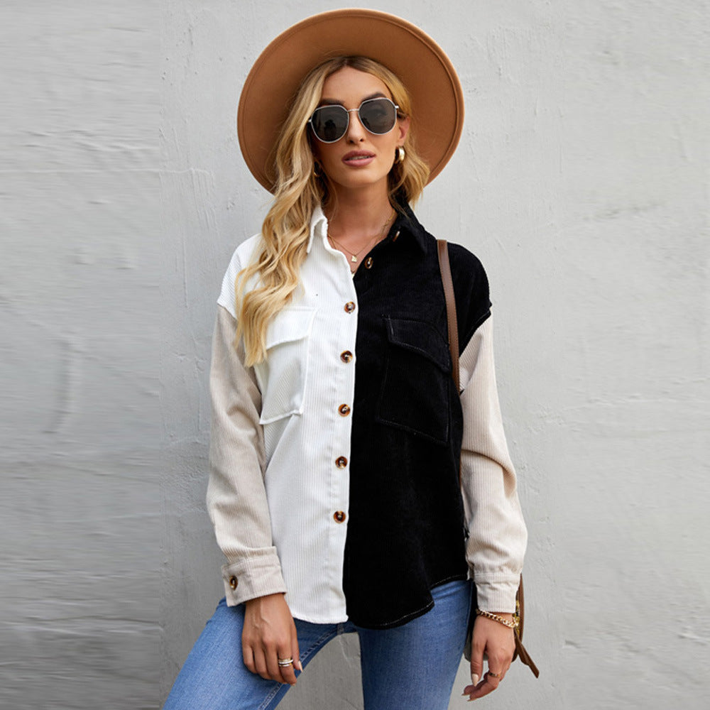 Women's Color-Block Polo Shirt – Relaxed Short Sleeve