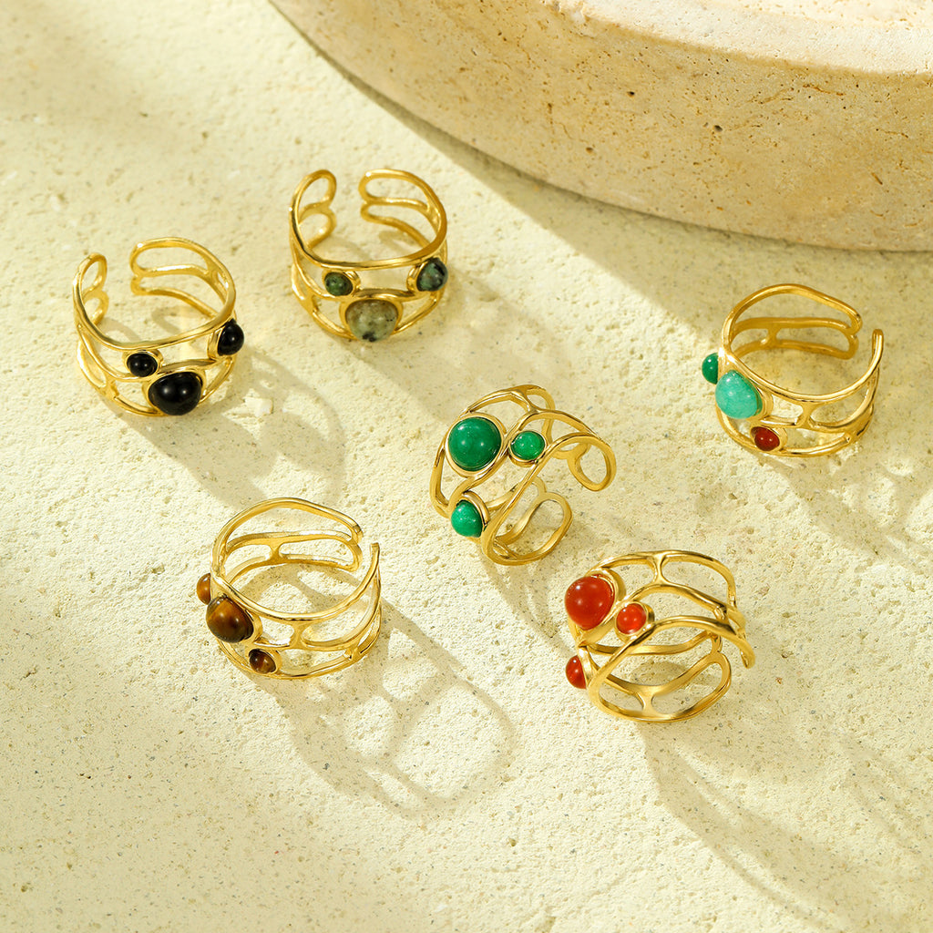 Natural Stone Open Ring