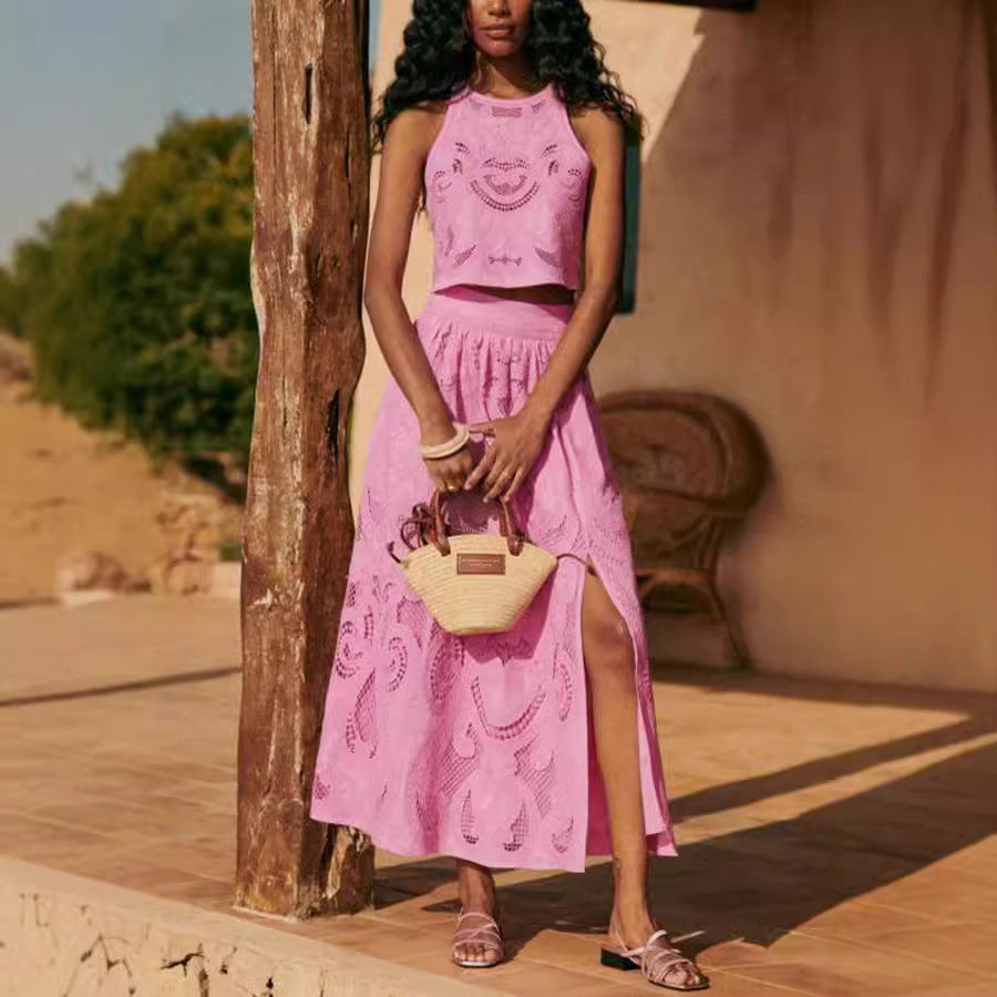 Women's Sleeveless Skirt Two-Piece Set