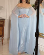 Women's Rhinestone Chiffon Long Sleeve Cutout Maxi Dress