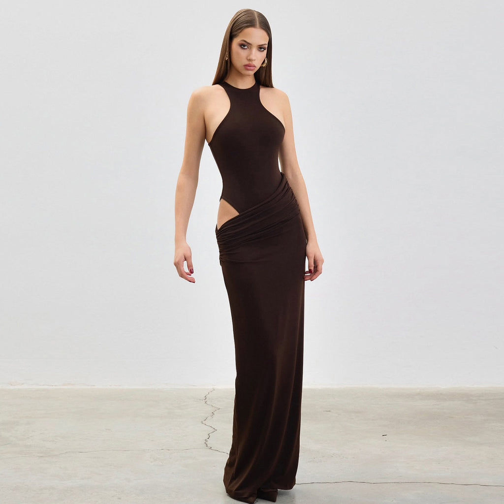 Sleeveless Cutout Bodycon Maxi Dress