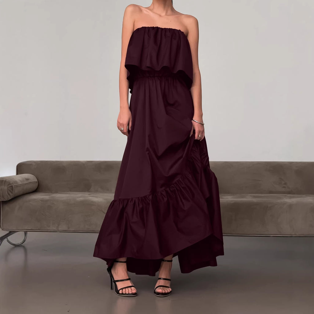 Ruffle-Trim Strapless Dress