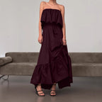 Ruffle-Trim Strapless Dress