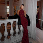 Halter Sheath Fishtail Party Dress
