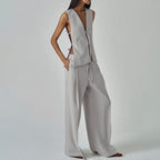 Women's Blazer, Vest & Wide-Leg Pants Set