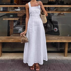Women's Black Halter Backless A-Line Maxi Dress