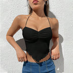 Women's Vest Spring Summer Short Halter Back Tank Top