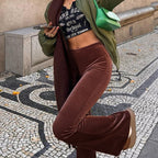 Autumn Arrival Solid Color Velvet Elastic High Waist Skirt