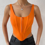 's Street Backless Solid Color Sling Breasted Boning Corset