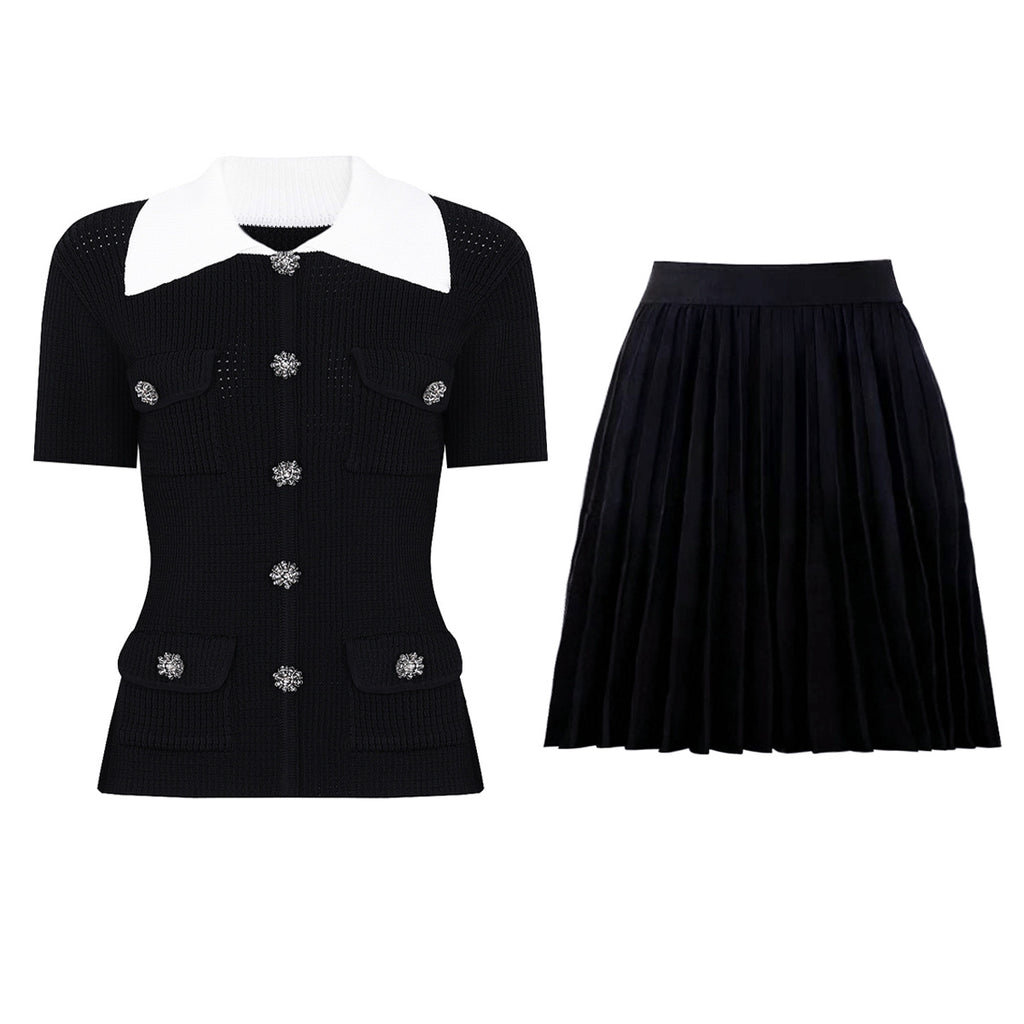 Short Sleeve Black Top Skirt