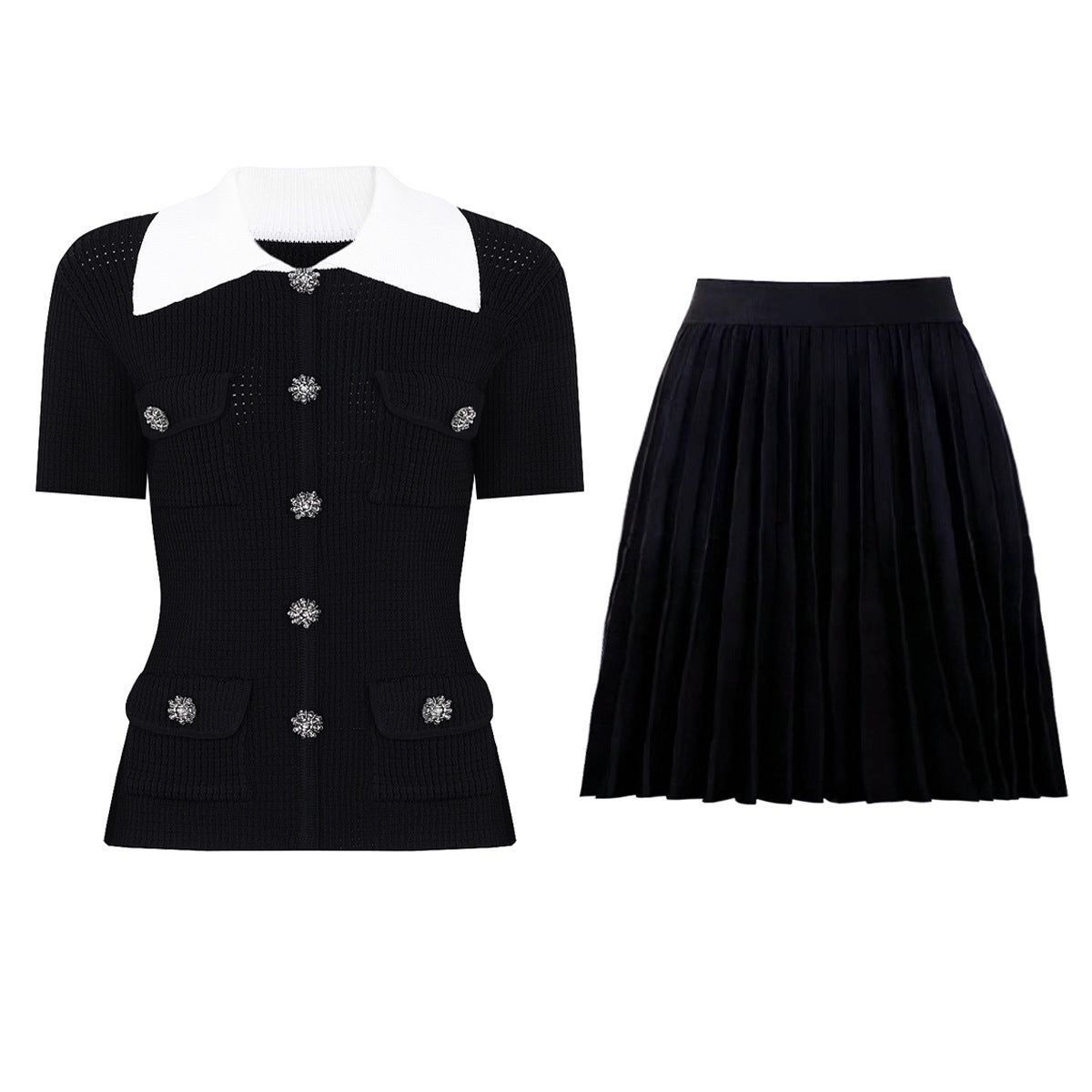 Short Sleeve Black Top Skirt