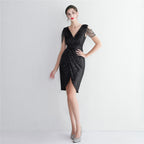Women's Sequin Beaded Party Dress Cocktail Slim Fit Evening Dress Elegant
