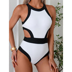 Competitive Black One-piece Swimwear