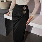Rose Buckle Ruffle Skirt