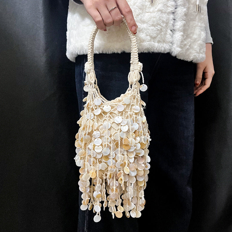 Bohemian Beaded Mesh Bag