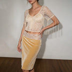 Women's Lace-Trim Straight Skirt