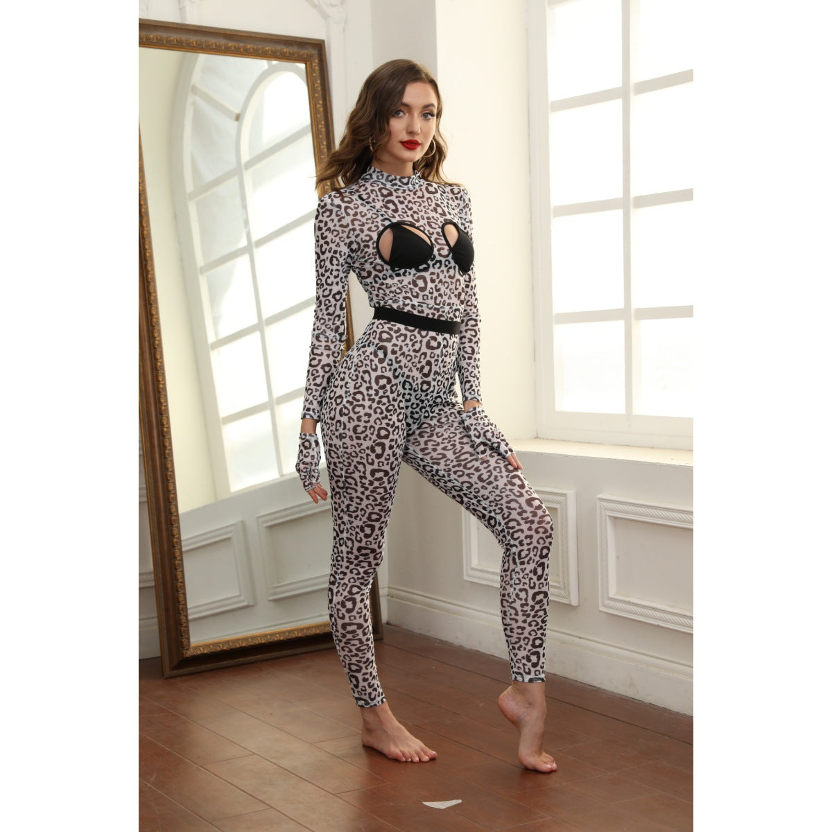 Women's Sheer Mesh Lace Bodysuit