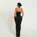 Women's Sequin Mesh Halter Cutout Bodycon Maxi Dress