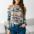 Women's Off-Shoulder Ruffle-Sleeve Top