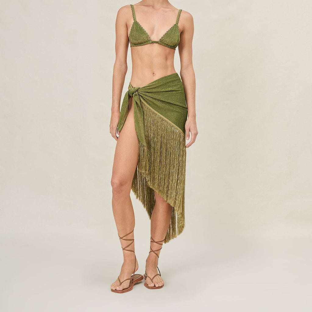 Multi-Way Sequined Tassel Halter Top