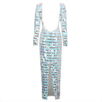 High End Sequined Light Luxury One Shoulder Cocktail Host Dress