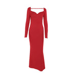 Holiday Long Sleeve Backless Bow Dress