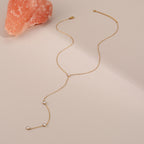 Zircon Tassel Y Necklace