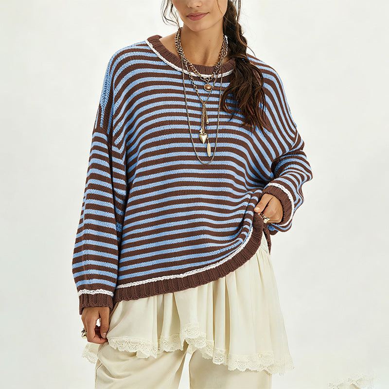 Sweater Beauty Autumn Winter round Neck Loose Fitting