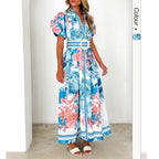 Women's Positioning Lace Printing Maxi Dress