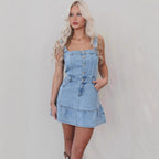 Women's Button-Front Denim Mini Dress