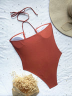 Solid One-piece Swimwear