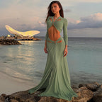 Women's Autumn Winter Long Sleeve Dress Two-Piece Set