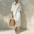 Women's Relaxed Collared Shirt Dress