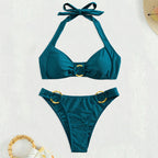 Solid Color Bikini Swimwear