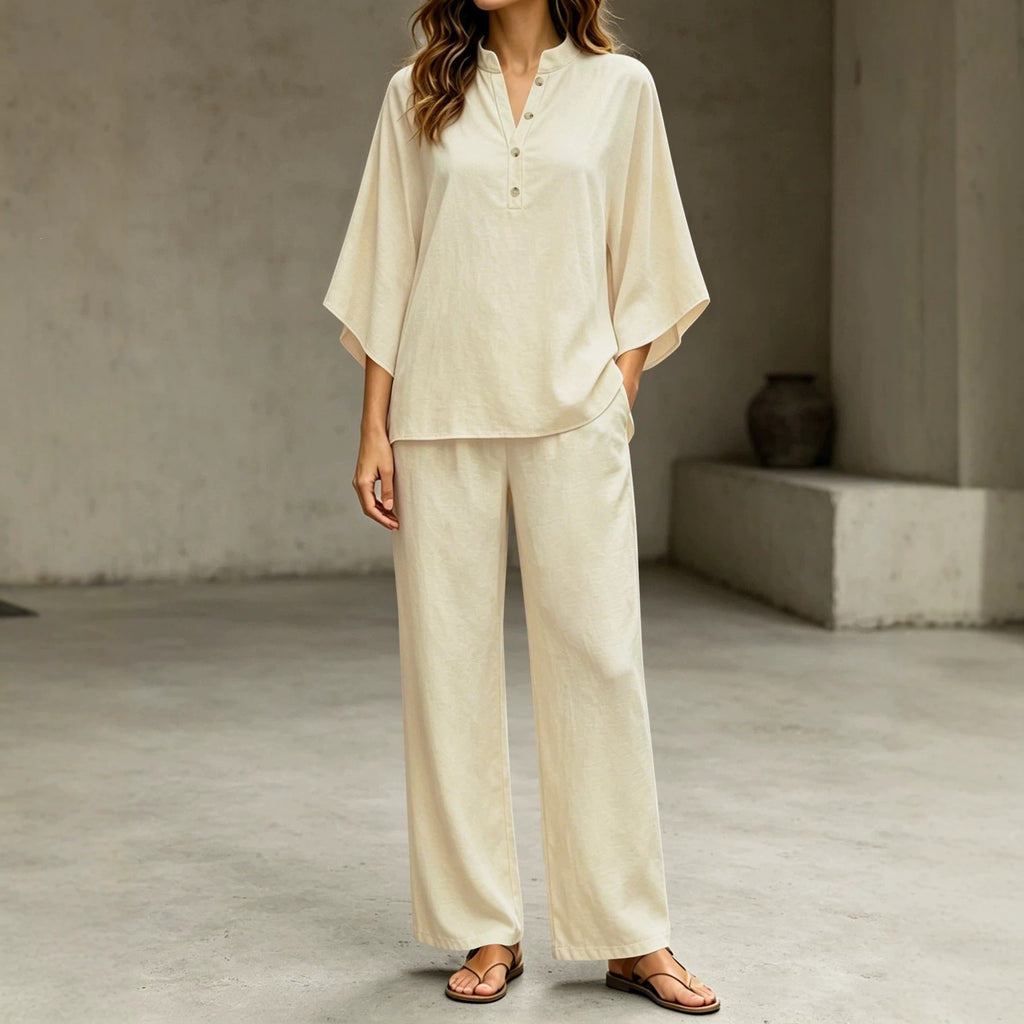 Women's Cardigan & Wide-Leg Pants Set