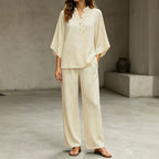 Women's Cardigan & Wide-Leg Pants Set
