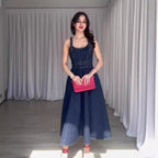 Summer Detachable Shoulder Strap Backless Design Waist Slim Fit Maxi