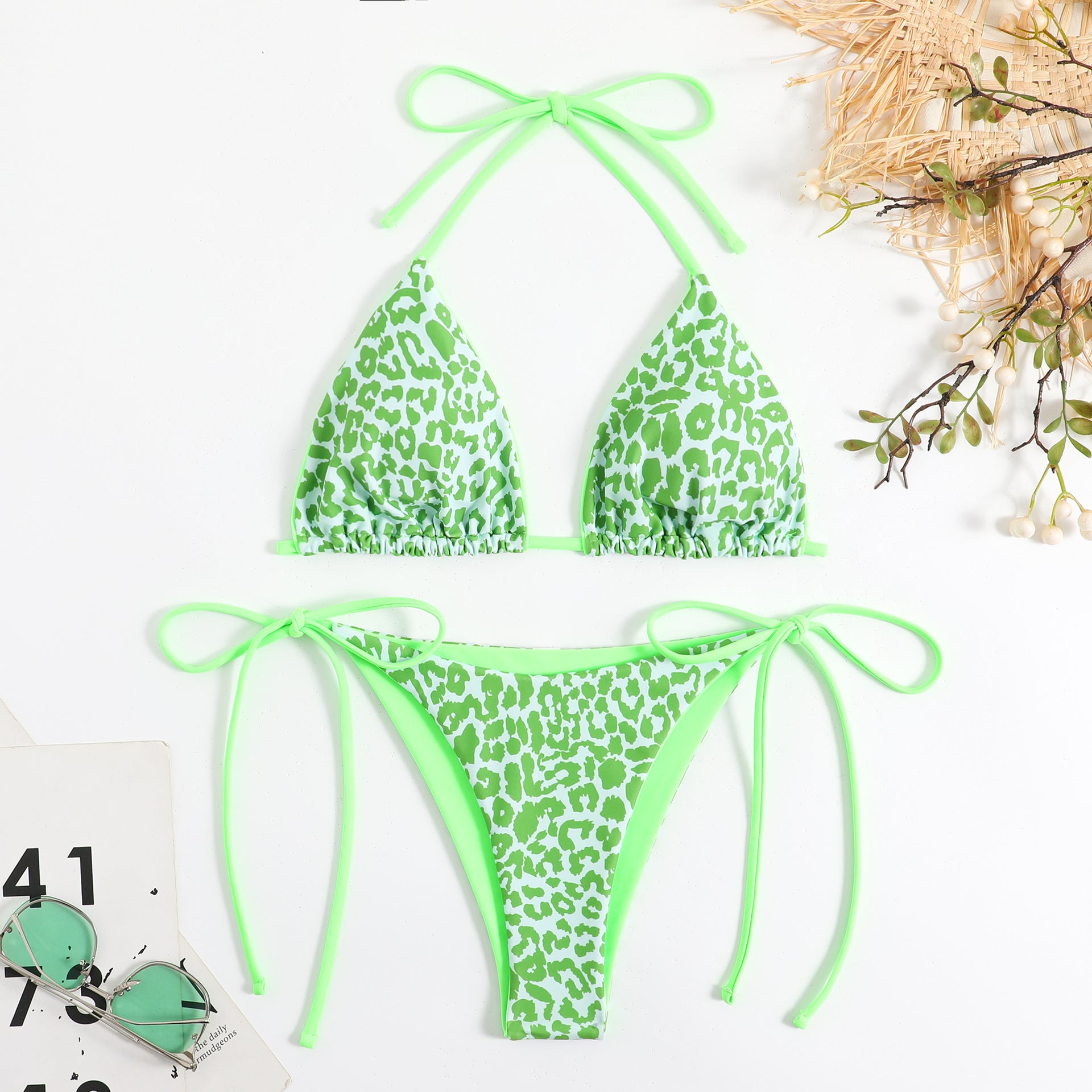 Printing Lace Bikini Swimwear