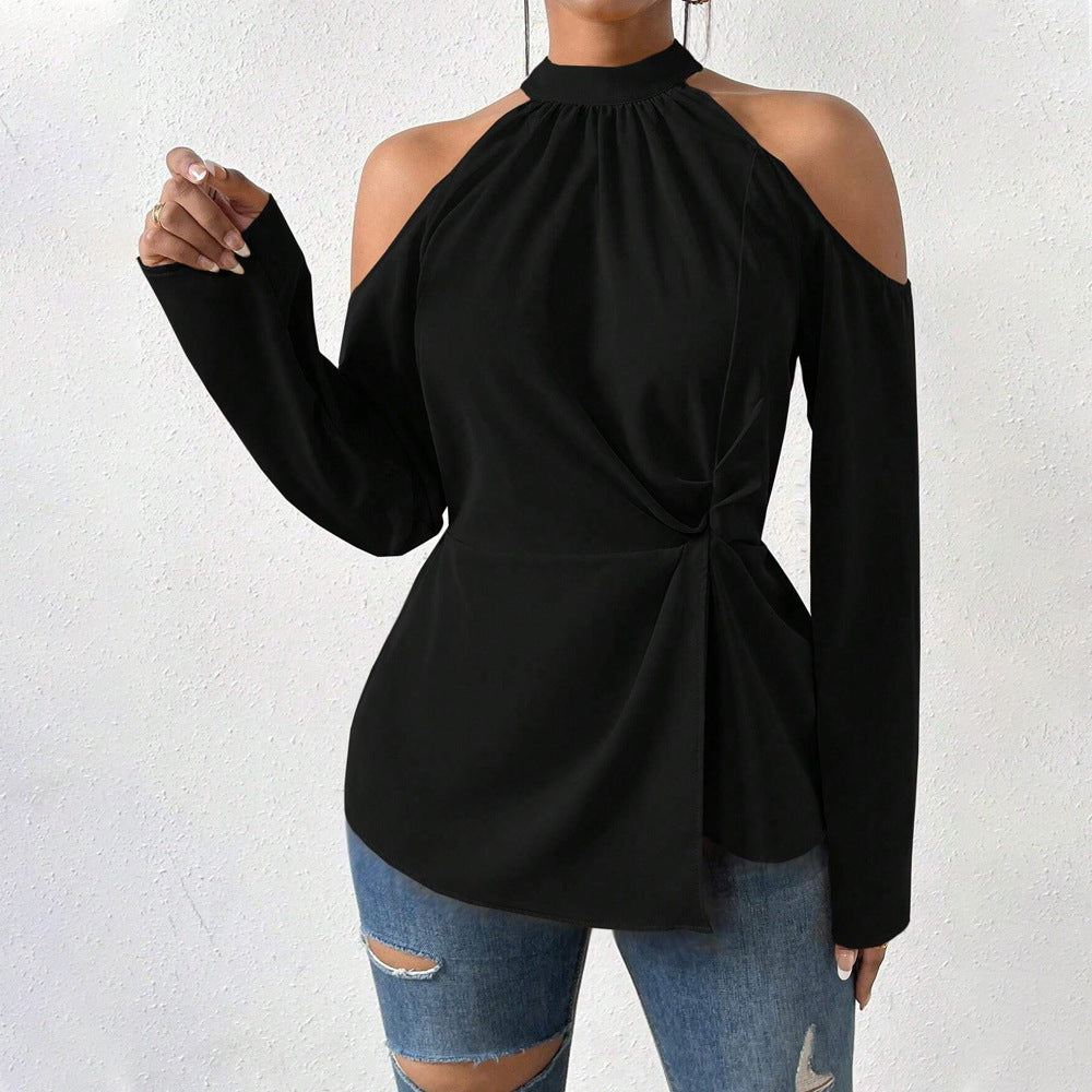 Women's Asymmetric Long Sleeve Statement Top