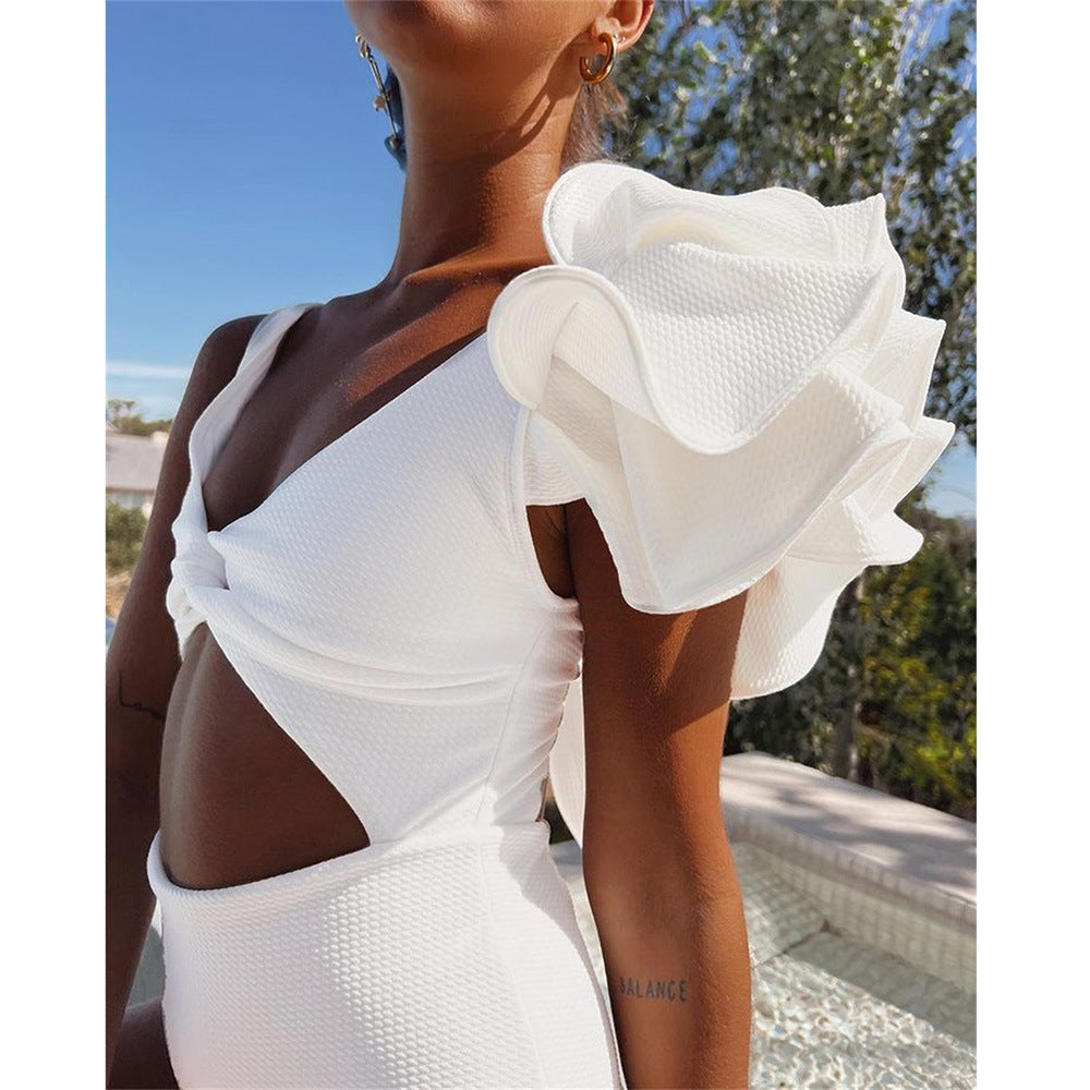 Sporlike Solid One-piece Swimwear