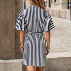 Women's Women's's Summer Striped Shirt Dress