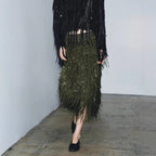 Sequin Tassels Party Skirt Autumn Winter
